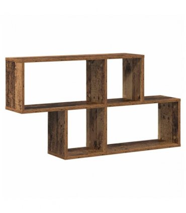 vidaXL Wall Shelf with Shelf Wall-mounted Brown Engineered Wood — Colour: Old wood