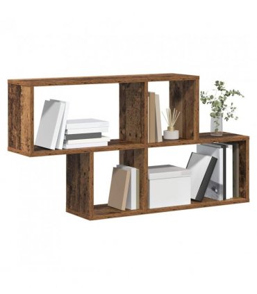 vidaXL Wall Shelf with Shelf Wall-mounted Brown Engineered Wood — Colour: Old wood