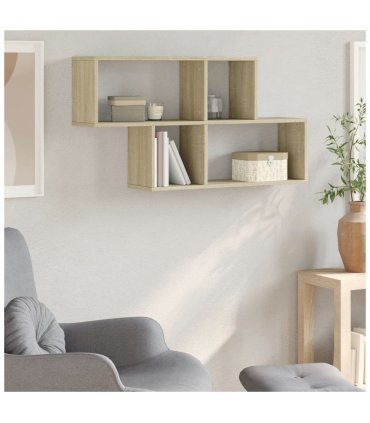 vidaXL Wall Shelf Sonoma Oak 100x20x53 cm Engineered Wood