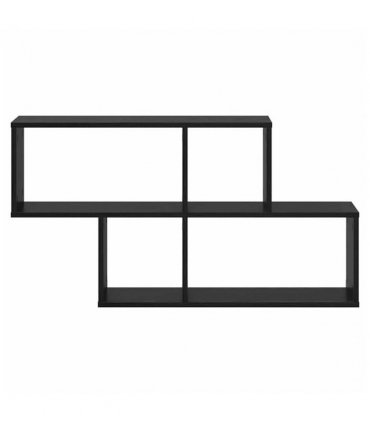 vidaXL Wall Shelf with Shelf Wall-mounted Black Engineered Wood — Colour: Black oak
