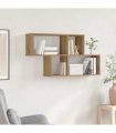 vidaXL Wall Shelf with Shelf Wall-mounted Brown Engineered Wood — Colour: Artisan oak
