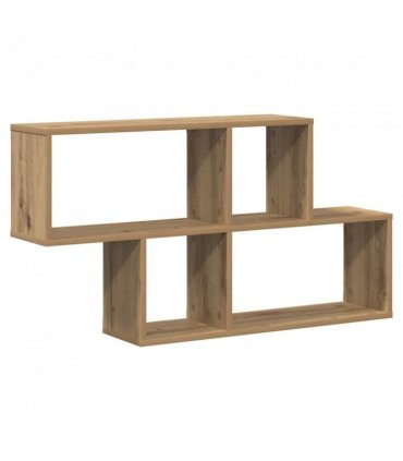 vidaXL Wall Shelf with Shelf Wall-mounted Brown Engineered Wood — Colour: Artisan oak