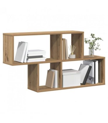 vidaXL Wall Shelf with Shelf Wall-mounted Brown Engineered Wood — Colour: Artisan oak