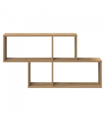 vidaXL Wall Shelf with Shelf Wall-mounted Brown Engineered Wood — Colour: Artisan oak