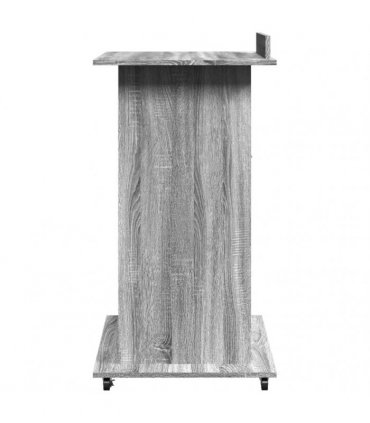 vidaXL Lectern with Wheels & Drawer Grey Sonoma 55x55x107 cm Engineered Wood