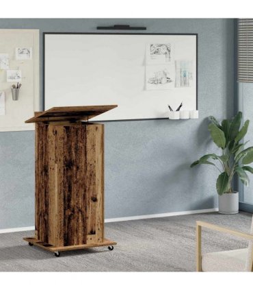 vidaXL Podium with Drawer Old Wood 55 x 55 x 107 cm Engineered Wood