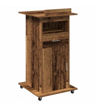 vidaXL Podium with Drawer Old Wood 55 x 55 x 107 cm Engineered Wood