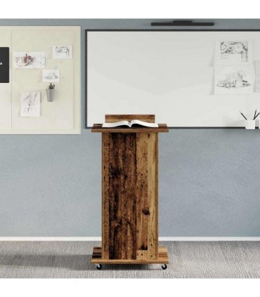 vidaXL Podium with Drawer Old Wood 55 x 55 x 107 cm Engineered Wood