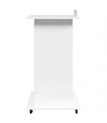 vidaXL Lectern with Wheels & Drawer White 55x55x107 cm Engineered Wood