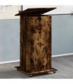 vidaXL Lectern with Wheels & Drawer Smoked Oak 55x55x107 cm Engineered Wood