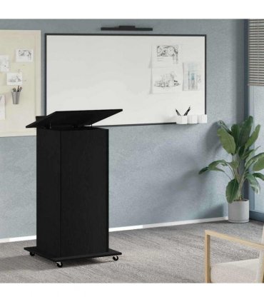 vidaXL Podium with Drawer Black Oak 55 x 55 x 107 cm Engineered Wood