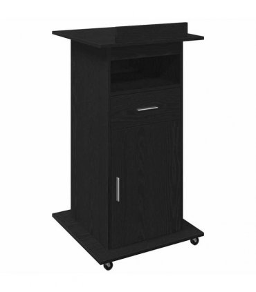vidaXL Podium with Drawer Black Oak 55 x 55 x 107 cm Engineered Wood