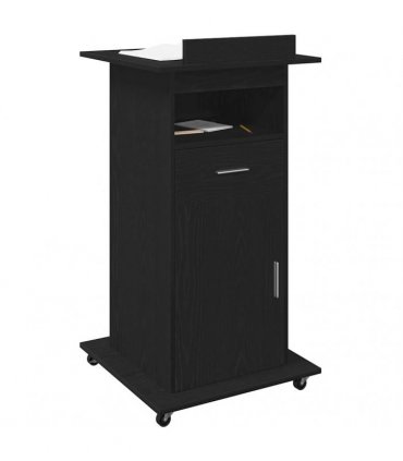 vidaXL Podium with Drawer Black Oak 55 x 55 x 107 cm Engineered Wood