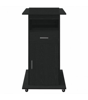 vidaXL Podium with Drawer Black Oak 55 x 55 x 107 cm Engineered Wood