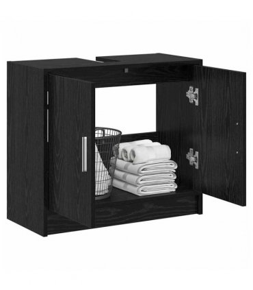 vidaXL Bathroom Cabinet Black Oak 63 x 29 x 55 cm Engineered wood
