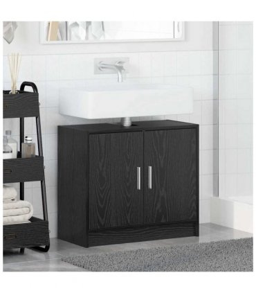 vidaXL Bathroom Cabinet Black Oak 63 x 29 x 55 cm Engineered wood