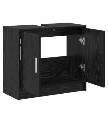 vidaXL Bathroom Cabinet Black Oak 63 x 29 x 55 cm Engineered wood
