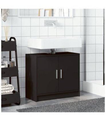 vidaXL Sink Cabinet Black 63x29x55 cm Engineered Wood
