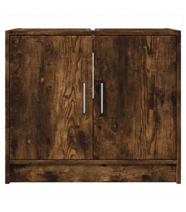 vidaXL Sink Cabinet Smoked Oak 63x29x55 cm Engineered Wood