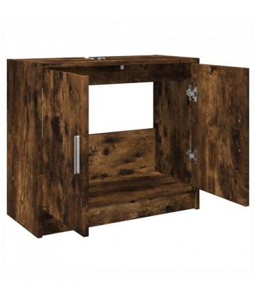 vidaXL Sink Cabinet Smoked Oak 63x29x55 cm Engineered Wood