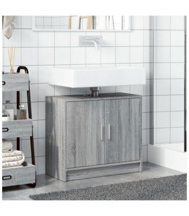 vidaXL Sink Cabinet Grey Sonoma 63x29x55 cm Engineered Wood
