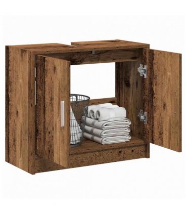 vidaXL Bathroom Cabinet Old Wood 63 x 29 x 55 cm Engineered wood