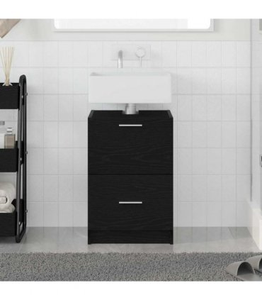 vidaXL Bathroom Cabinet Black Oak 40 x 37 x 59 cm Engineered wood