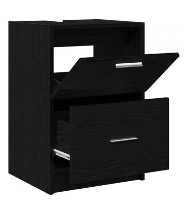 vidaXL Bathroom Cabinet Black Oak 40 x 37 x 59 cm Engineered wood