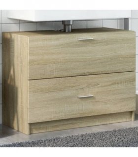vidaXL Sink Cabinet Sonoma Oak 78x37x59 cm Engineered Wood — Size: 78 x 37 x 59 cm