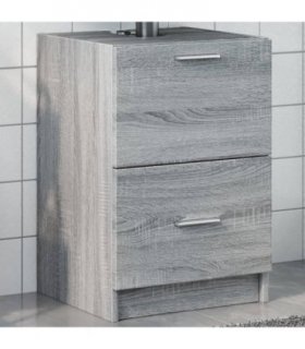 vidaXL Sink Cabinet Grey Sonoma 40x37x59 cm Engineered Wood — Size: 40 x 37 x 59 cm