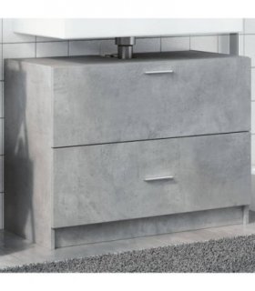 vidaXL Sink Cabinet Concrete Grey 78x37x59 cm Engineered Wood — Size: 78 x 37 x 59 cm