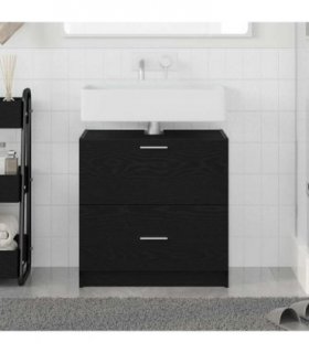 vidaXL Bathroom Cabinet Black Oak 59 x 37 x 59 cm Engineered wood