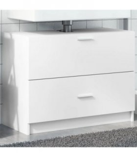 vidaXL Sink Cabinet White 78x37x59 cm Engineered Wood — Size: 78 x 37 x 59 cm