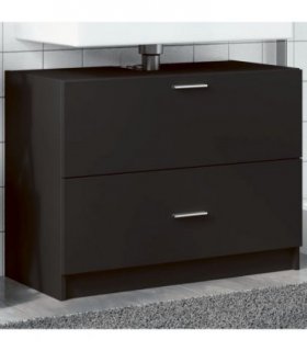 vidaXL Sink Cabinet Black 78x37x59 cm Engineered Wood — Size: 78 x 37 x 59 cm
