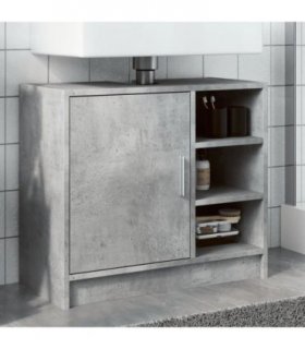 vidaXL Sink Cabinet Concrete Grey 63x29x55 cm Engineered Wood — Size: 63 x 29 x 55 cm