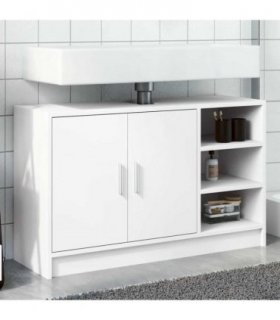 vidaXL Sink Cabinet White 90x29x55 cm Engineered Wood — Size: 90 x 29 x 55 cm