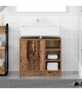 vidaXL Bathroom Cabinet Old Wood 63 x 29 x 55 cm Engineered wood — V0672050950