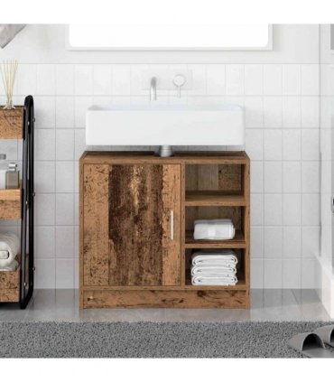 vidaXL Bathroom Cabinet Old Wood 63 x 29 x 55 cm Engineered wood — V0672050950
