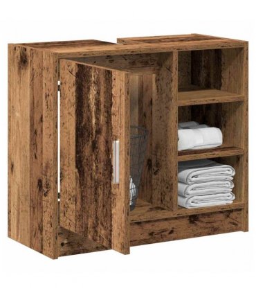 vidaXL Bathroom Cabinet Old Wood 63 x 29 x 55 cm Engineered wood — V0672050950