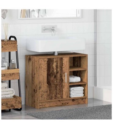 vidaXL Bathroom Cabinet Old Wood 63 x 29 x 55 cm Engineered wood — V0672050950