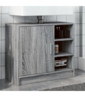 vidaXL Sink Cabinet Grey Sonoma 63x29x55 cm Engineered Wood — Size: 63 x 29 x 55 cm
