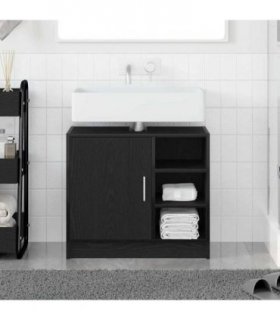 vidaXL Bathroom Cabinet Black Oak 63 x 29 x 55 cm Engineered wood — V0672050955