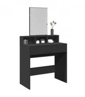 vidaXL Dressing Table with Mirror Black 80x41x144.5 cm