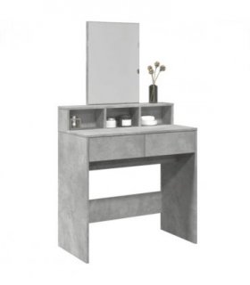 vidaXL Dressing Table with Mirror Concrete Grey 80x41x144.5 cm