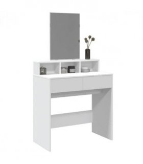 vidaXL Dressing Table with Mirror White 80x41x144.5 cm