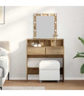 vidaXL Dressing Table Artisan oak 80 x 41 x 144.5 cm Engineered wood