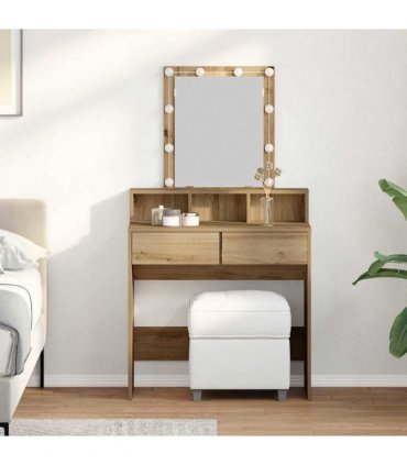 vidaXL Dressing Table Artisan oak 80 x 41 x 144.5 cm Engineered wood