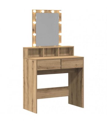 vidaXL Dressing Table Artisan oak 80 x 41 x 144.5 cm Engineered wood