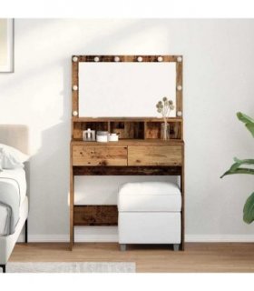 vidaXL Dressing Table Old Wood 80 x 41 x 134.5 cm Engineered Wood