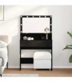 vidaXL Dressing Table Black Oak 80 x 41 x 134.5 cm Engineered Wood
